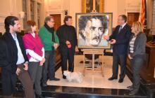 Imatge de l'acte de donació del quadre de Jaume Queralt a l'Ajuntament de Reus