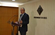 L'alcalde, aquest dijous, durant l'anunci dels resultats de la comissió de Transparència.
