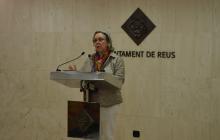 Imatge de la regidora d'Ensenyament i Política Lingüística, M. Dolors Sardà, aquest divendres