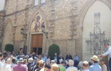 Acte de presentació del nou mural de l'església de Sant Joan, amb el projecte de Pere Caselles