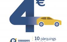 Cartell pàrquings 4 euros