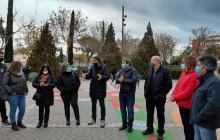 Inauguració dels jocs pintats de la plaça Sagrada Família del Barri Gaudí