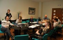 Imatge de la visita de la delegació lituana a les instal·lacions d'AMERSAM