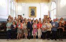 Foto de família de l'acte de reconeixement als docents jubilats aquest any