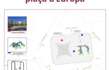 Plànol del projecte de renovació dels jocs infantils de la plaça d'Europa