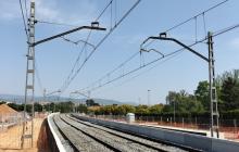 Obres de construcció de l'estació de Bellissens