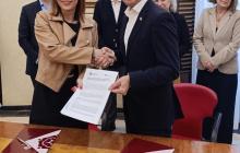 L’alcaldessa de Reus, Sandra Guaita, i el rector de la URV, Josep Pallarès