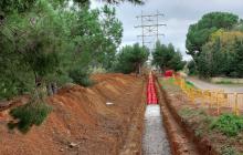 Obres de soterrament de les torres d'El Pinar