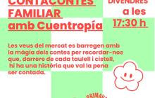 Cartell de Contacontes al Mercat del Carrilet