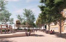 Imatge virtual del projecte de naturalització del pati de l'escola Eduard Toda