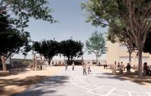 Imatge virtual del projecte de naturalització del pati de l'escola Eduard Toda