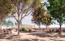 Imatge virtual del projecte de naturalització del pati de l'escola Eduard Toda