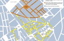 Plànol del sistema de mobilitat regulat amb pilones intel·ligents