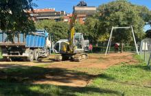 Obres de l'àrea de jocs infantils de Mas Iglesias