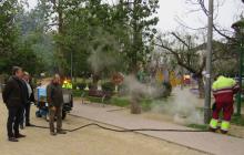 Màquina de vapor per eliminar males herbes
