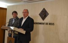 Alcalde de Reus i Òscar Subirats en la roda de premsa del Coronavirus