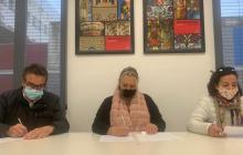 Montserat Caelles, regidora i el president i vicepresidenta de la FAVR, Marcos Massó i Ana Belén Castaño