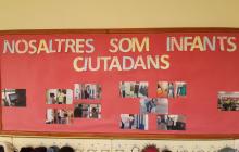Roda de premsa d'Infants Ciutadans a l'Escola Misericòrdia
