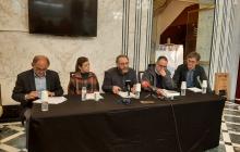 Roda de premsa de presentació de l'espectacle Senzillament Ferrater al Teatre Fortuny