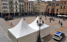 Muntatge plaça del Mercadal Sant Jordi 2022