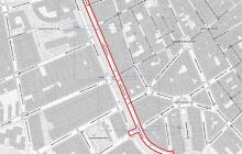 Plànol obres Aigües de Reus al passeig Prim