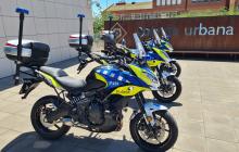 Motocicletes amb la nova imatge corporativa de la Guàrdia Urbana