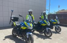 Motocicletes amb la nova imatge corporativa de la Guàrdia Urbana