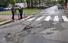 Afectació aiguat a l'avinguda Mediterrani