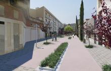 Imatge virtual del projecte de transformació en zona de vianats del carrer de Salvador Espriu