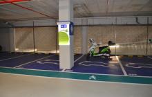 Places d'aparcament de vehicle elèctric al pàrquing municipal Fira