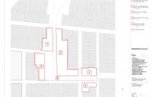 Plànol de la regeneració urbana del barri del Carme: edificacions