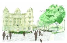 Imatge virtual del projecte executiu de reforma del carrer Ample, la plaça del Pintor Fortuny i entorn