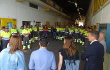 Visita de l'alcaldessa, Sandra Guaita, a les Brigades Municipals