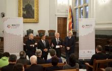 Imatge de la recepció a l'Ajuntament de Reus al comitè avaluador de la candidatura a Ciutat Europea de l'Esport 2019