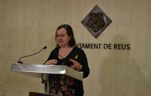 Imatge de Montserrat Flores durant la presentació de la Festa de la Gent Gran de Reus 2018