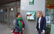 Imatge de la presentació del desfibril·lador instal·lat al Centre Cívic del Carme gràcies als Pressupostos participatius 2018