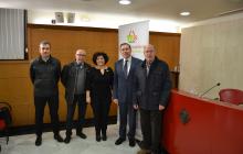 Imatge regidora Vilella, president Fundació Port Aventura i representants entitats del programa gestió alimentària