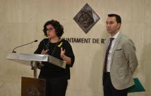 Foto de la presentació del programa Apodera't 2018 amb Montserrat Vilella i Daniel Rubio